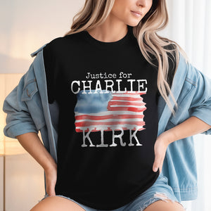 Justice For Charlie Kirk Conservative Political Dark Shirt LM32 65631