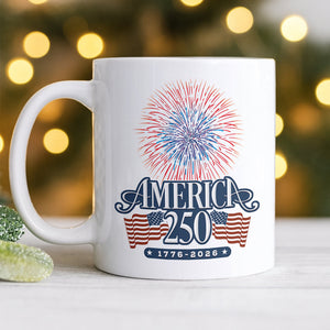 America 250 Firework White Mug TH10 894641