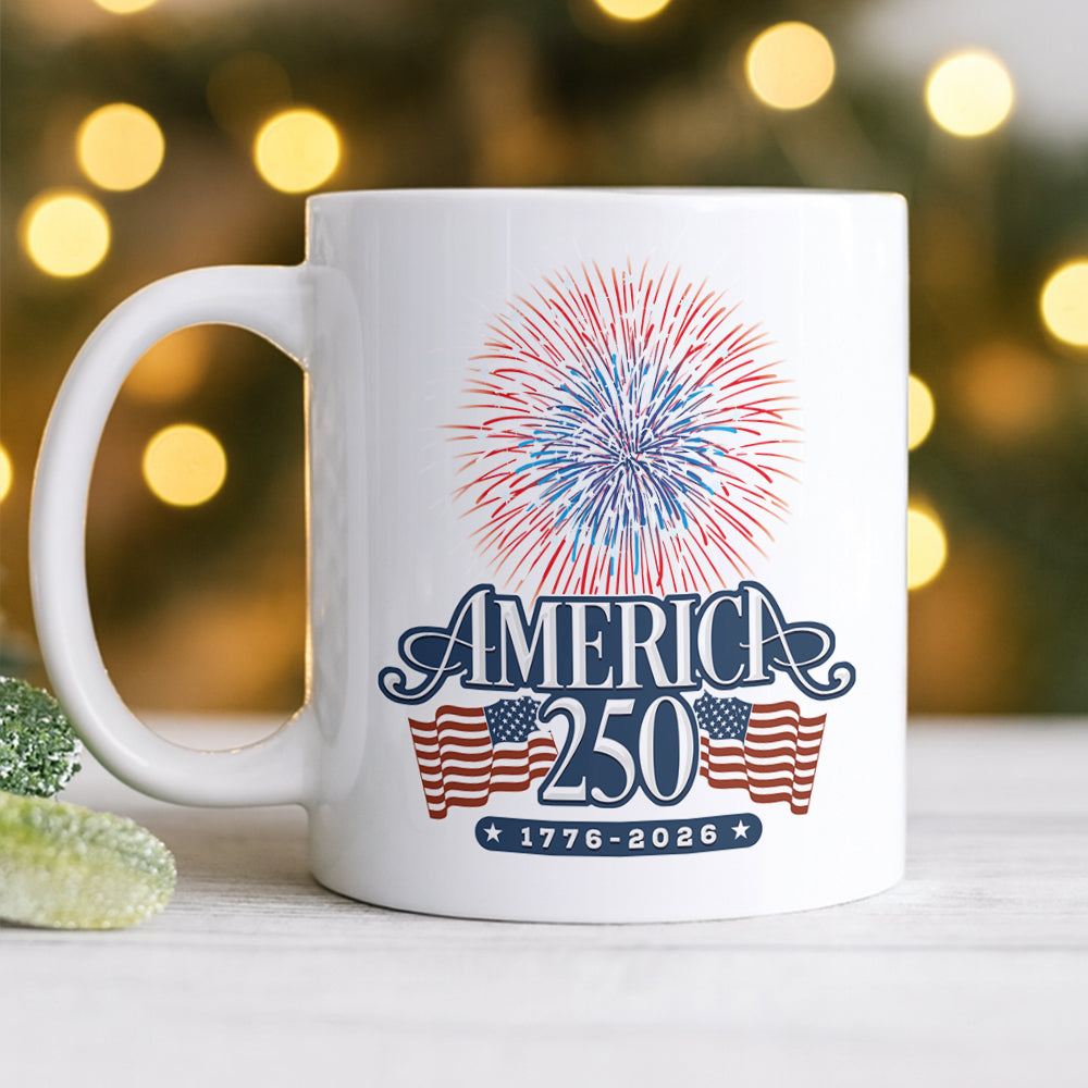America 250 Firework White Mug TH10 894641