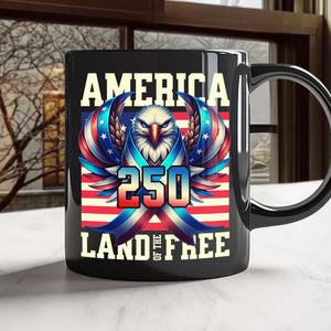 America 250 USA Freedom Liberty Black Mug HA75 897292
