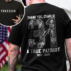 Freedom - Rest In Peace Charlie Kirk Back and Front Dark Shirt CH07 67736