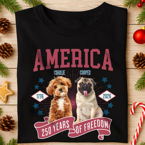 Custom Dog Photo America 250th Anniversary Eagle Dark Shirt LM32 895239