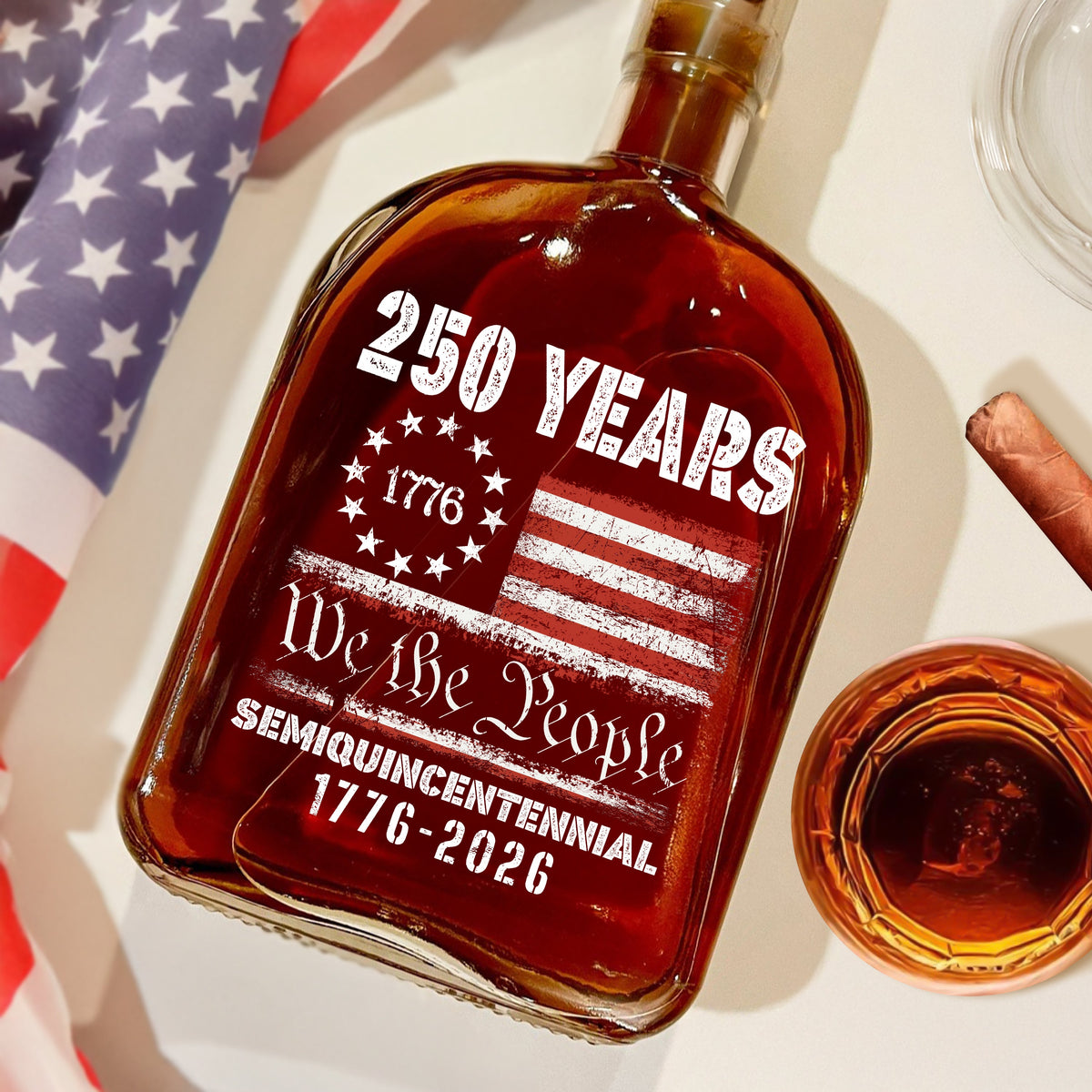 Celebrate Our America 250th Anniversary United States Semiquincentennial Whiskey Bottle HA75 897408