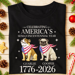 Custom Dog Celebrating America's Semiquincentennial Year Dark Shirt LM32 895165