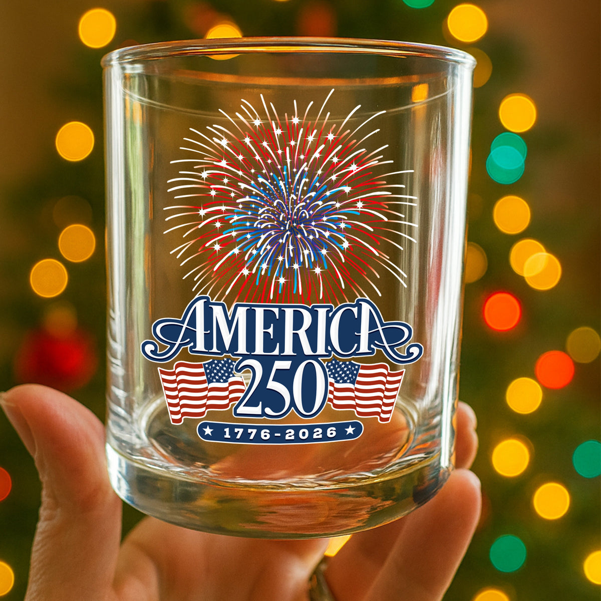 America 250 Firework Whiskey Glass TH10 894643