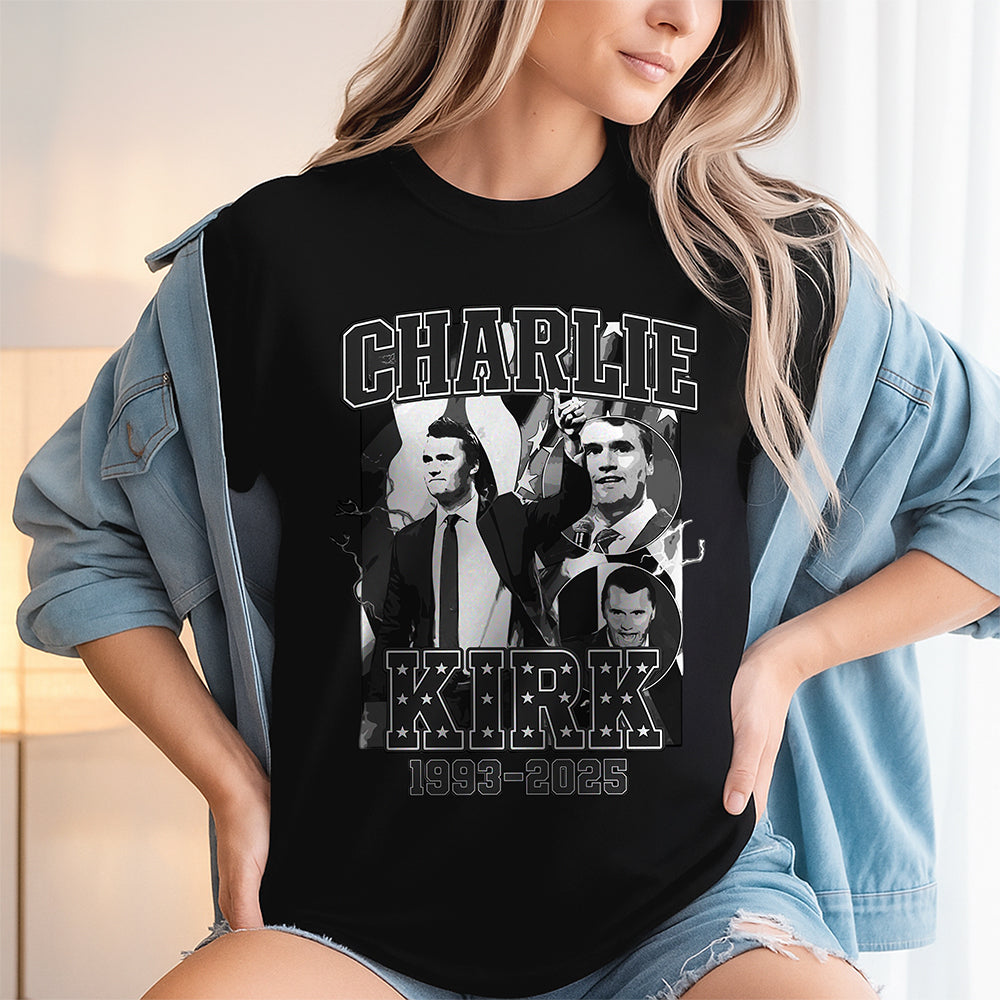 Pray For Charlie Kirk 1993 - 2025, Memorial Dark Shirt TH10 64407