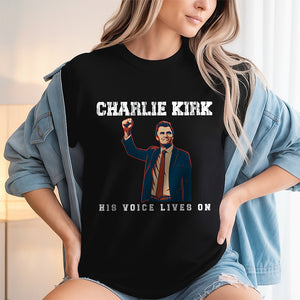 Pray For Charlie Kirk 1993 - 2025, His Voice Lives On Dark Shirt TH10 64397