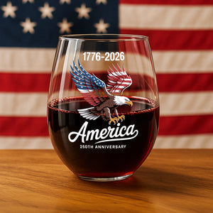 Celebrate 250 Years of America USA Anniversary 1776-2026 Wine Glass HO82 894482