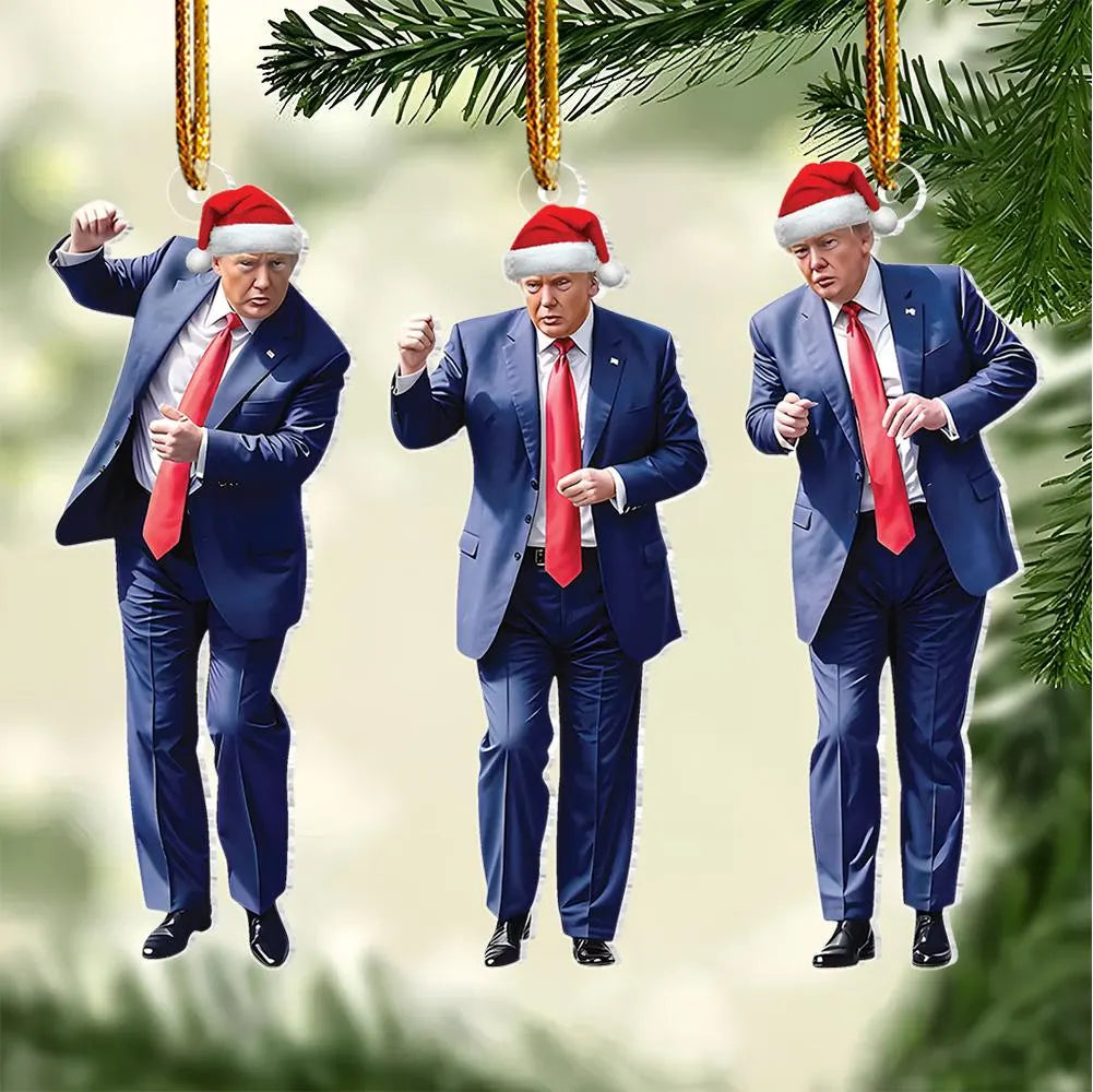 Trump Dance Christmas Ornament, Christmas Santa Trump Ornament, Humorous Trump Ornament, Christmas Republicangift, Trump Dancing Ornament