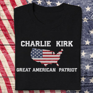Charlie Kirk Great American Patriot Dark Shirt HA75 64428