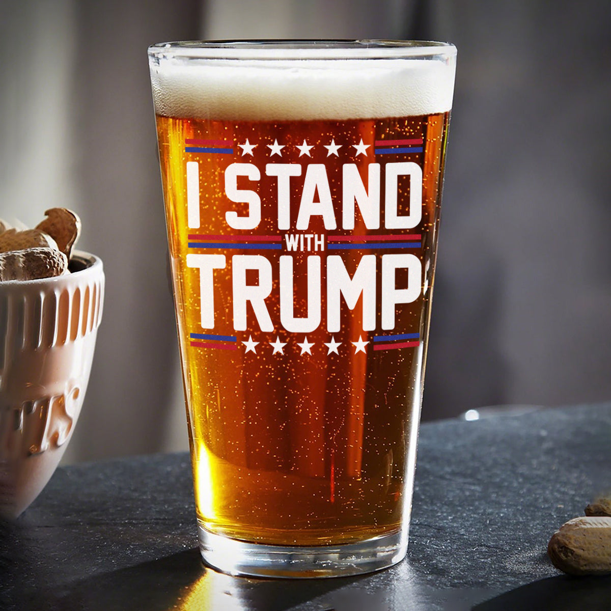 I Stand With Trump 2024 Print Beer Glass N304 62579