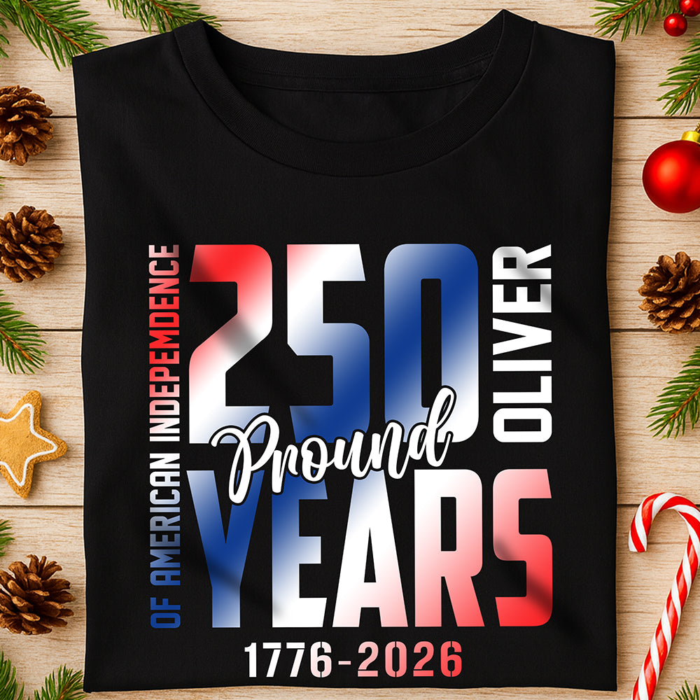 Custom Name 250 Years of American Independence Patriot Dark Shirt LM32 895147