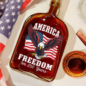 America 250 Years of Freedom Patriotic Eagle Flag Whiskey Bottle HA75 897338