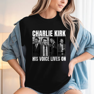 Charlie Kirk His Voice Lives On Dark Shirt HO82 65896