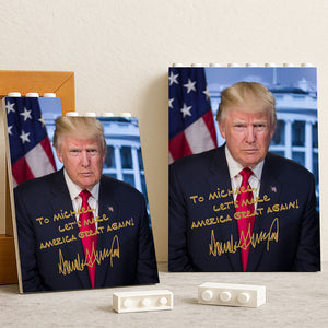 Custom Name President Donald Trump Photo Building Brick Blocks TH10 898877