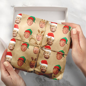 Personalized Donald Trump's Face Christmas Gift Wrapping Paper LM32 63973