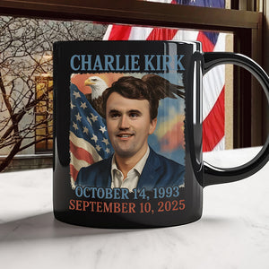 Pray for Charlie Kirk Black Mug HA75 64558