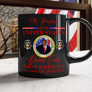 President Donald Trump Inauguration Day 2025 Black Mug HO82 65632