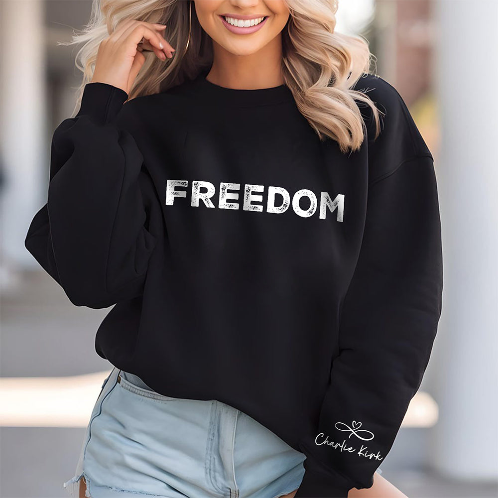 Charlie Kirk Freedom Dark Sleeve Sweatshirt HA75 64568