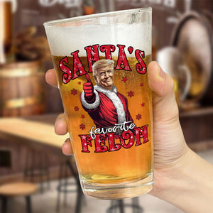 Santa's Favorite Felon Beer Glass TH10 64043