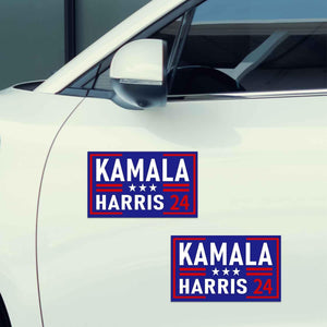 2Pcs 4X6 Inches Waterproof Kamala Harris Stickers Kamala Harris Decals for Car Bumper Laptop Botters and Car Window Decoration Blue