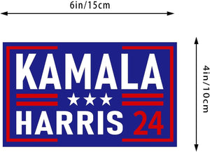 2Pcs 4X6 Inches Waterproof Kamala Harris Stickers Kamala Harris Decals for Car Bumper Laptop Botters and Car Window Decoration Blue