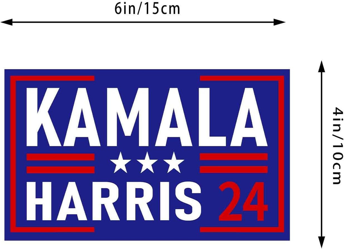2Pcs 4X6 Inches Waterproof Kamala Harris Stickers Kamala Harris Decals for Car Bumper Laptop Botters and Car Window Decoration Blue