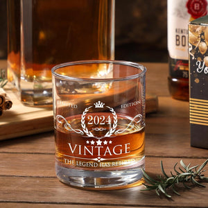 Retirement Gifts for Men Whiskey Glass Set - the Legend Has Retired 2024 - Retirement Party Decorations, Supplies - Gifts Ideas for Him, Dad, Husband, Friends - Wood Box & Whiskey Stones & Coaster