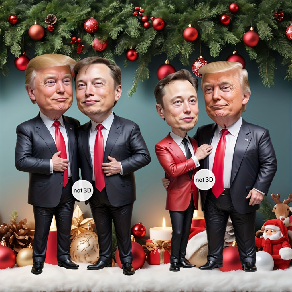 Trump & Musk Acrylic Hanging Ornaments, Collectible Decor for Christmas HA75 64026