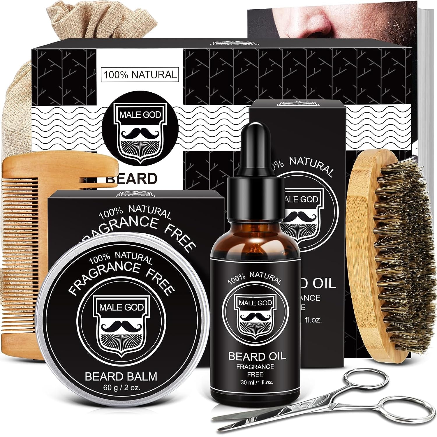 Gifts for Dad, Beard Kit Gifts Set W/Beard Oil, Beard Blam, Beard Brush, Beard Comb, Anniversary &Birthday Gifts for Him, Unique Gifts for Men Husband, Boyfriend, Dad, Daddy, Father'S Day Gifts