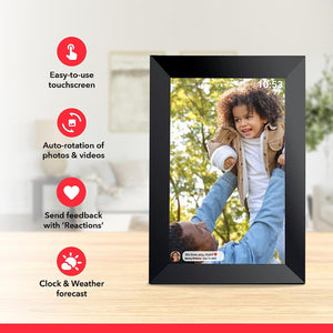 FRAMEO 10.1 Inch Smart Wifi Digital Photo Frame 1280X800 IPS LCD Touch Screen, Auto-Rotate Portrait and Landscape, Built in 32GB Memory, Share Moments Instantly via Frameo App from Anywhere