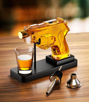 Gifts for Men Dad, Whiskey Decanter Sets for Men, Gun Decanter, Birthday Funny Gun Gift Ideas for Him Boyfriend, Liquor Dispenser for Bar Vodka, Men Cave Decor, Military Retirement Present