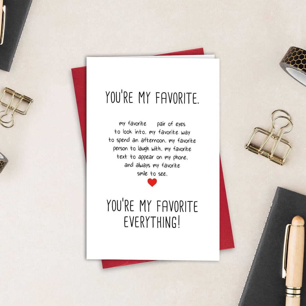 Anniversary Card for Husband, Birthday Boyfriend, Love Card, Boyfriend Valentines Day You Are My Favorite Everything