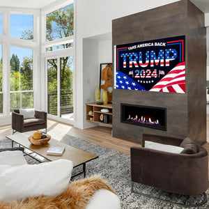 Trump 2024 Flag 3X5 FT President Trump Flag Take America Back Banner Indoor Outdoor 1 Ply with Vivid Patriotic Colors Design UV & Fade Resistant 2 Brass Grommets