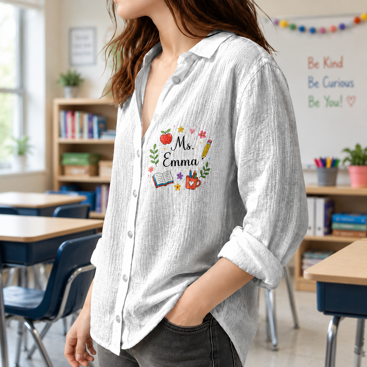 Custom Teacher Name Back To School Blouse Shirt CH07 180024