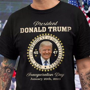 President Donald Trump Inauguration Day Black Dark Shirt HA75 64060