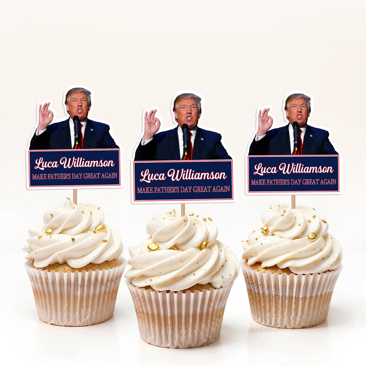 Personalized Funny Trump Make Father's Day Great Again Party Decoration Cupcake Toppers LM32 65335