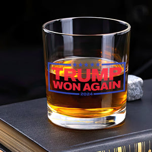 Donald Trump Won Again President 2024 Rock Glass HO82 65196