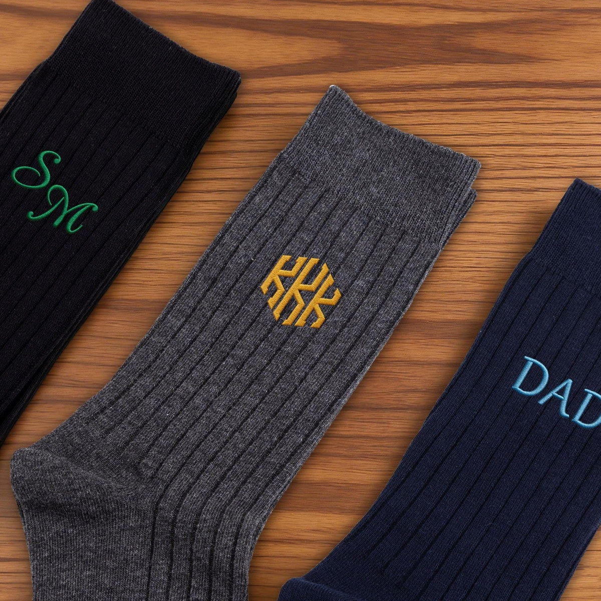 Custom Monogrammed Initial Men's Embroidered Socks, Groomsman, Dress Socks LM32 669535