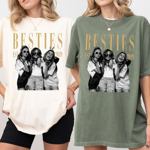 Custom Photo Vintage Photo Bestie Comfort Shirt Friendship Gift, Birthday Gift for Friend, BFF HA75 921800
