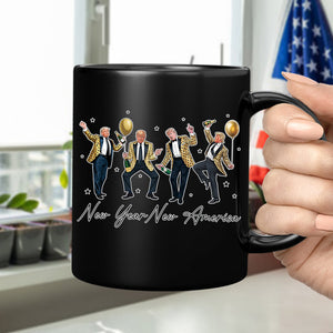 New Year New America Humorous Dancing Trump Black Mug HA75 64290