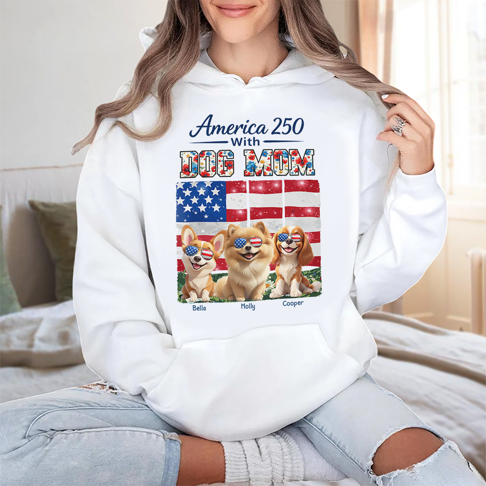 America 250 With Dog Mom, Dog Dad - Personalized Shirt HO82 901190