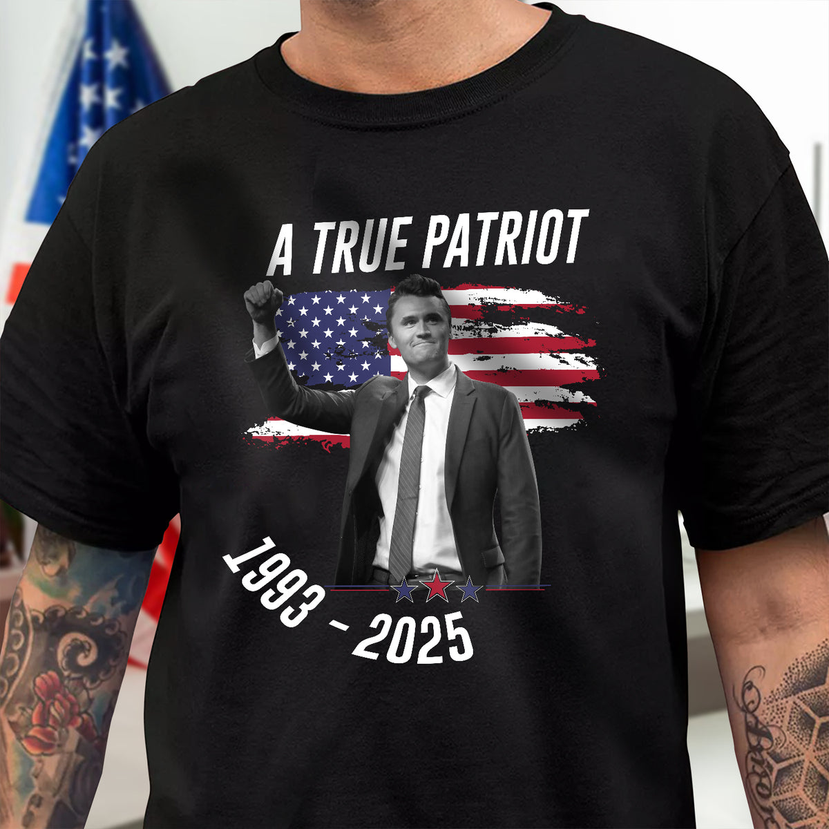 Charlie Kirk - A True Patriot Dark Shirt LM32 65435