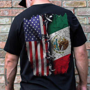 Proud Mexican And American Flag Back Shirt HA75 63328