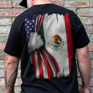 Mexican Roots With American Flag Back Shirt HA75 63326