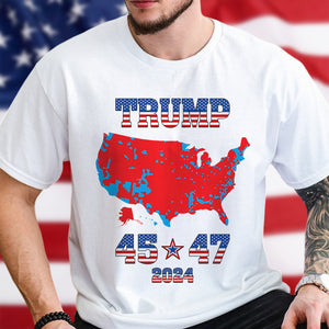 Trump 45 47 US Presidential Election 2024 Map Bright Shirt N304 HA75 64132