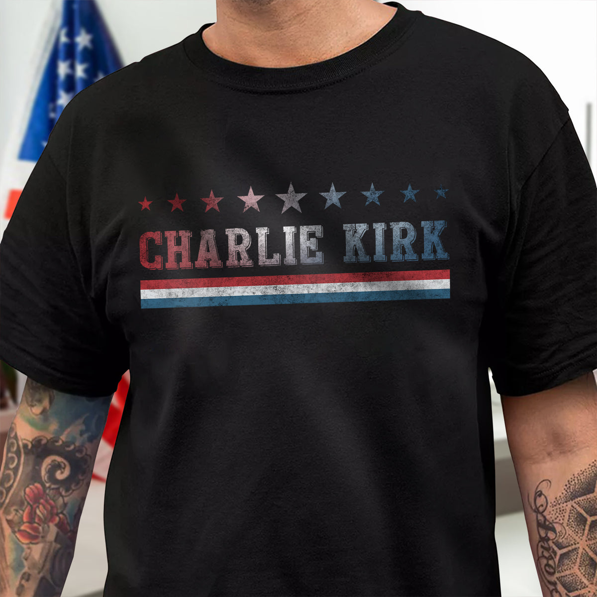 RIP American Charlie Kirk Patriot Memorial Dark Shirt LM32 65495