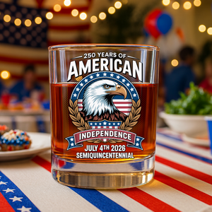 American 250 Years Independence Eagle - July 4th 2026 Whiskey Glass LM32 895253