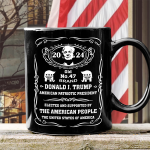 Donald J. Trump American Patriotic President Black Mug HA75 63920