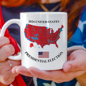 Trump US Presidential Election 2024 Map White Mug Christmas Gifts HA75 67064